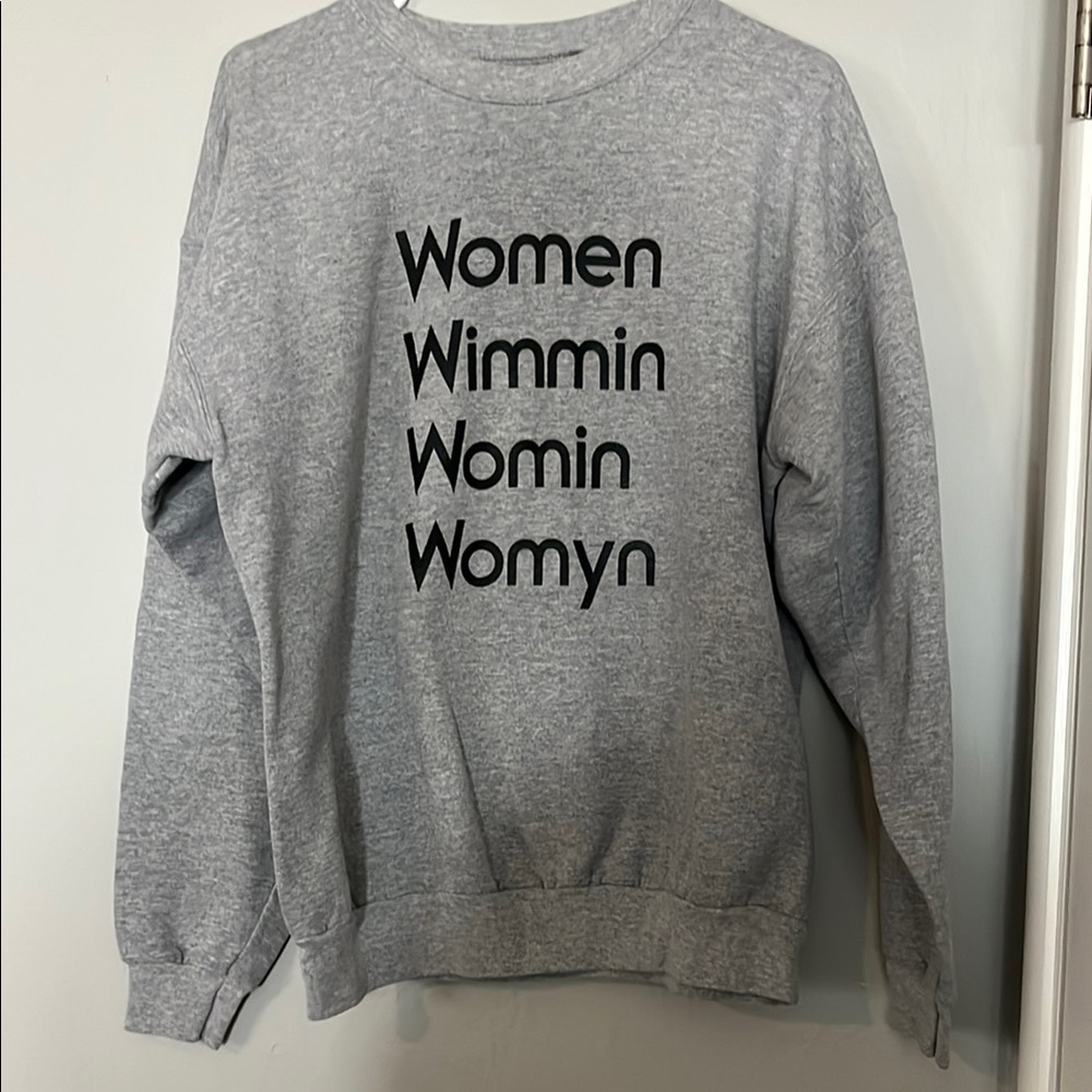 Hanes Gray Crew Neck Sweater Classic Cotton Blend